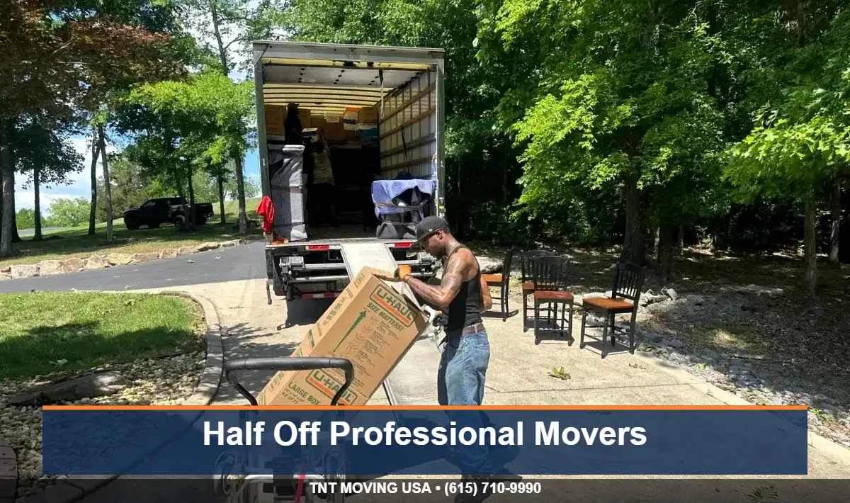 JM Moving crew helping a Tennessee family with low income moving assistance